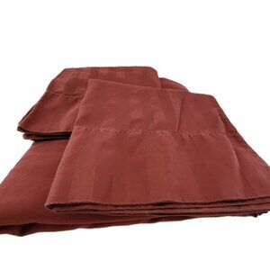 Charter Club 3 pc Sheet King Red Flat sheet & 2 King Pillow Cases Pima Cotton